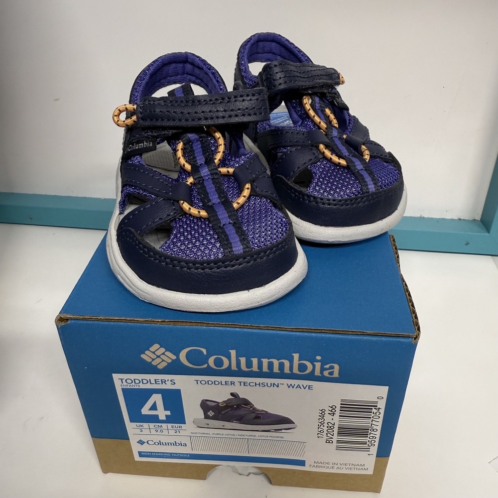 Columbia Boys Toddler Techsun Sandals Size 4 purple lotus